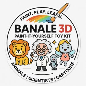 diy paint it yourself acrylic painting kit for kids & adults | set of 3 figurines, 6 non toxic acrylic colors & 1 paint brush | creative arts & crafts activity | improve motor skills | birthday gift idea for boys & girls (ages 4+)